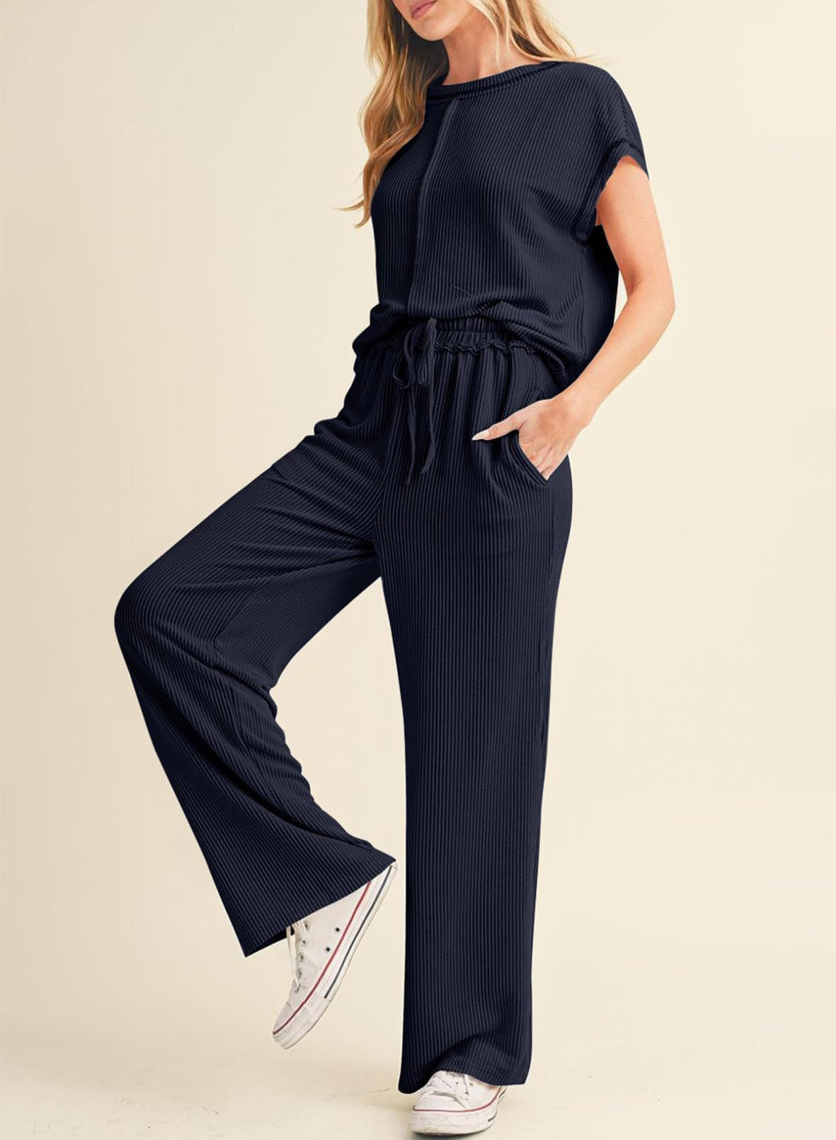 RTS: The Cora Ribbed Tee and Pant Set