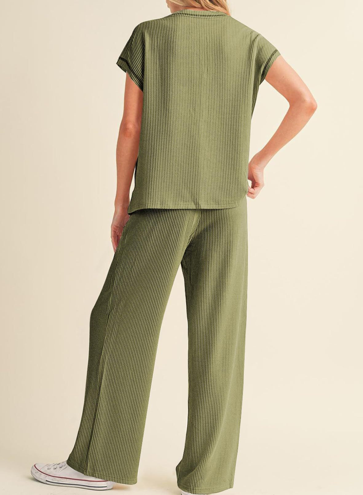 RTS: The Cora Ribbed Tee and Pant Set
