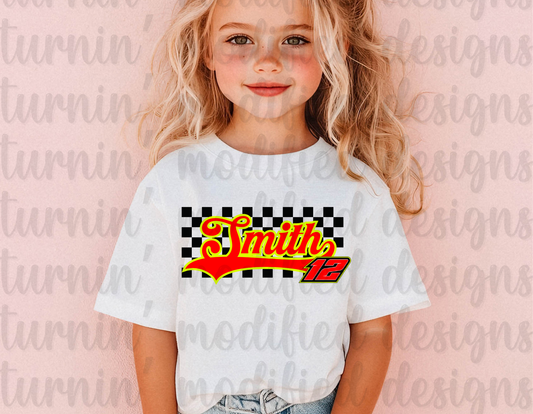 Retro Last Name W/ Number