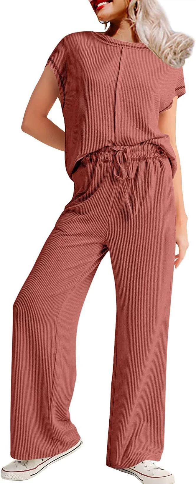 RTS: The Cora Ribbed Tee and Pant Set