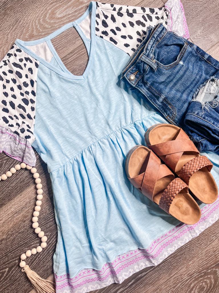 RTS: The Joelene V-neck Leopard Babydoll Top