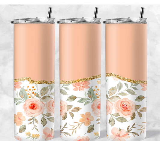 Peach Half Floral