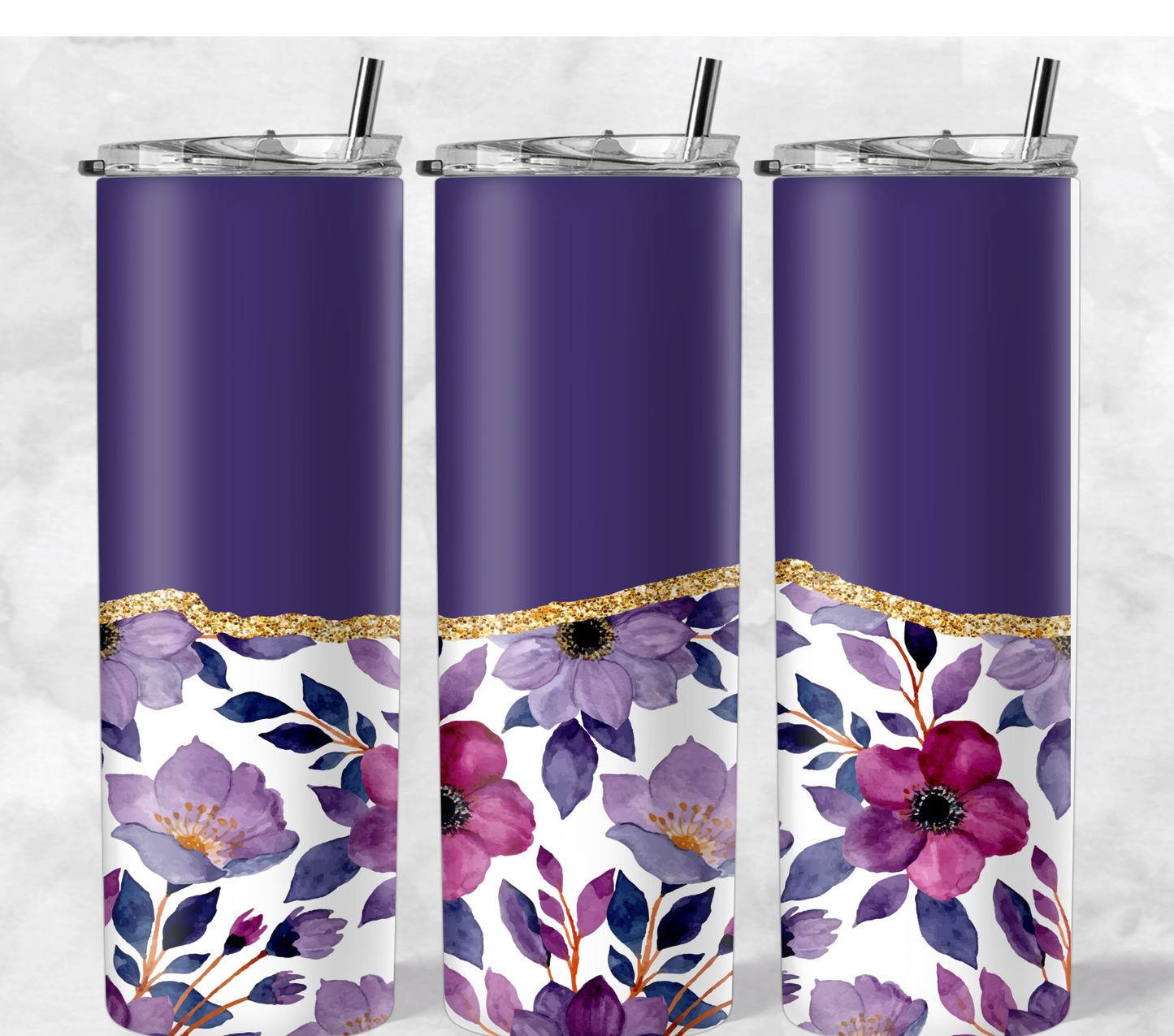 Purple Half Floral