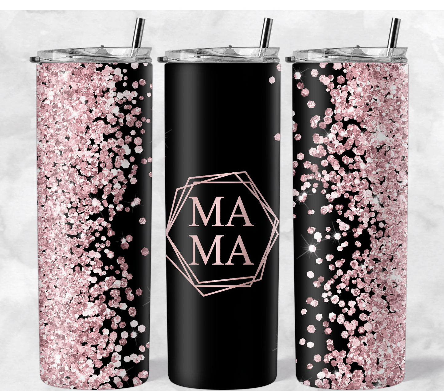 Black Pink Glitter MaMa