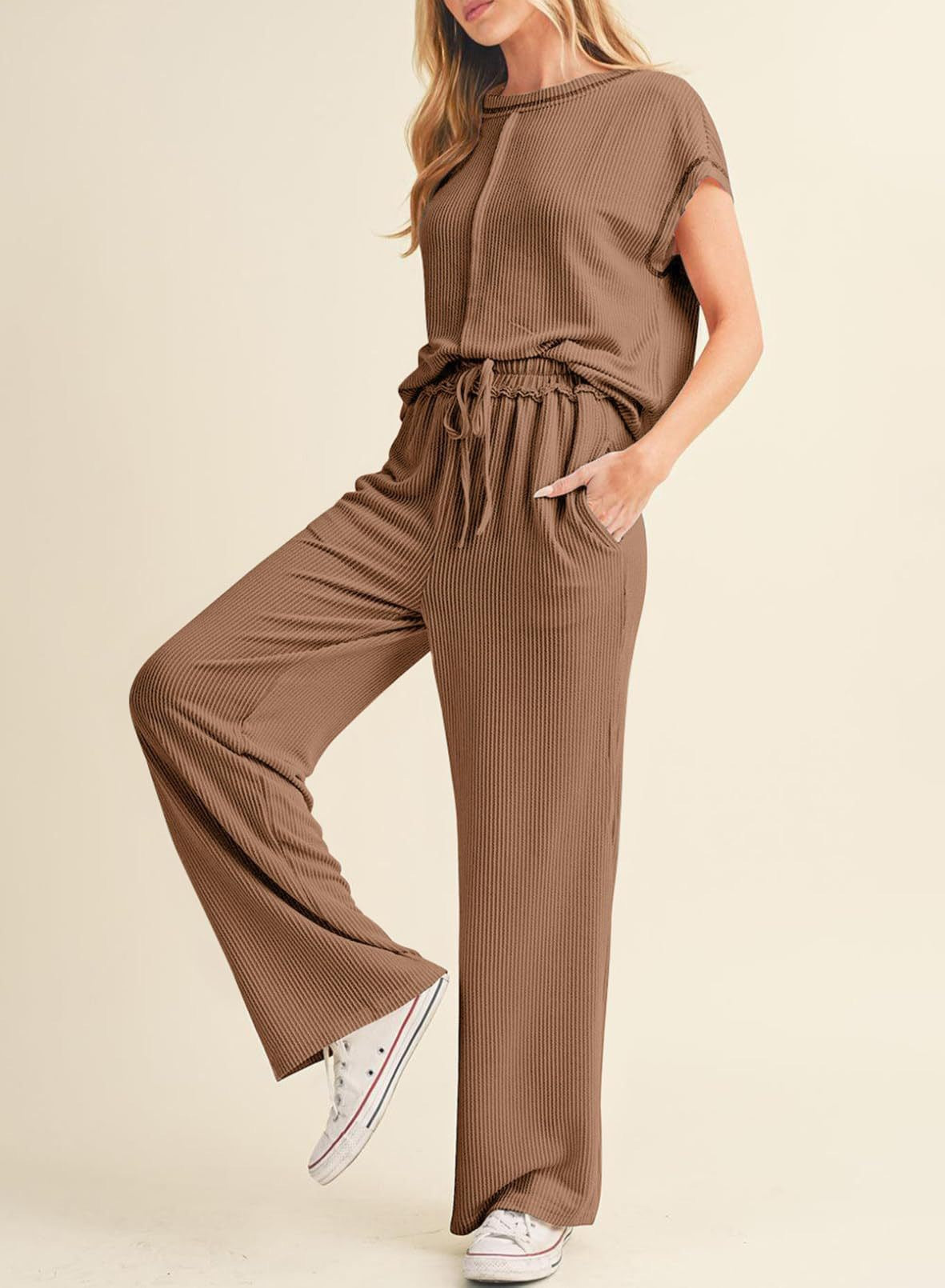 RTS: The Cora Ribbed Tee and Pant Set