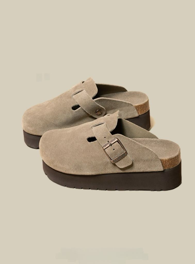 RTS: The Adaline Platform Suede Buckle Clogs
