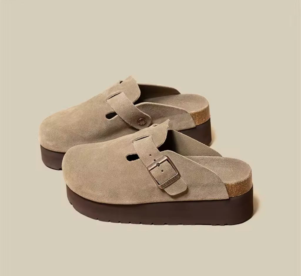 RTS: The Adaline Platform Suede Buckle Clogs
