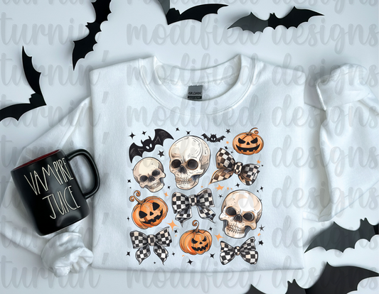 Skull Checkered Bow