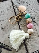 RTS: Wood & Crochet Silicone Bead Keychains