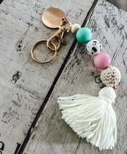 RTS: Wood & Crochet Silicone Bead Keychains