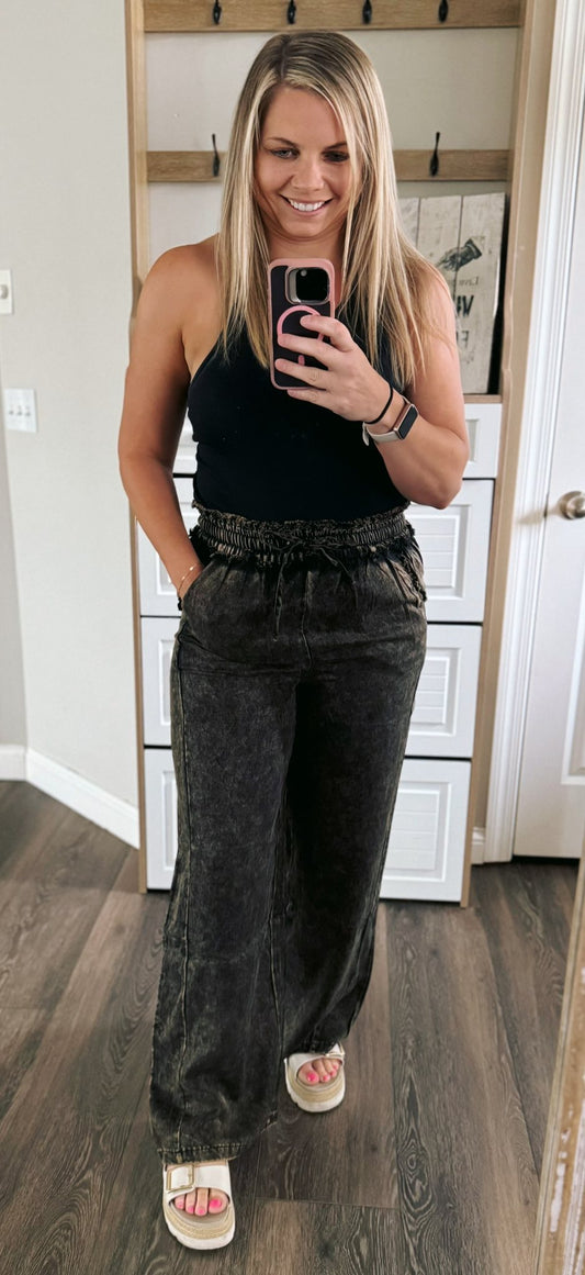 Preorder: Zenana Branded drawstring pant 7.21.25