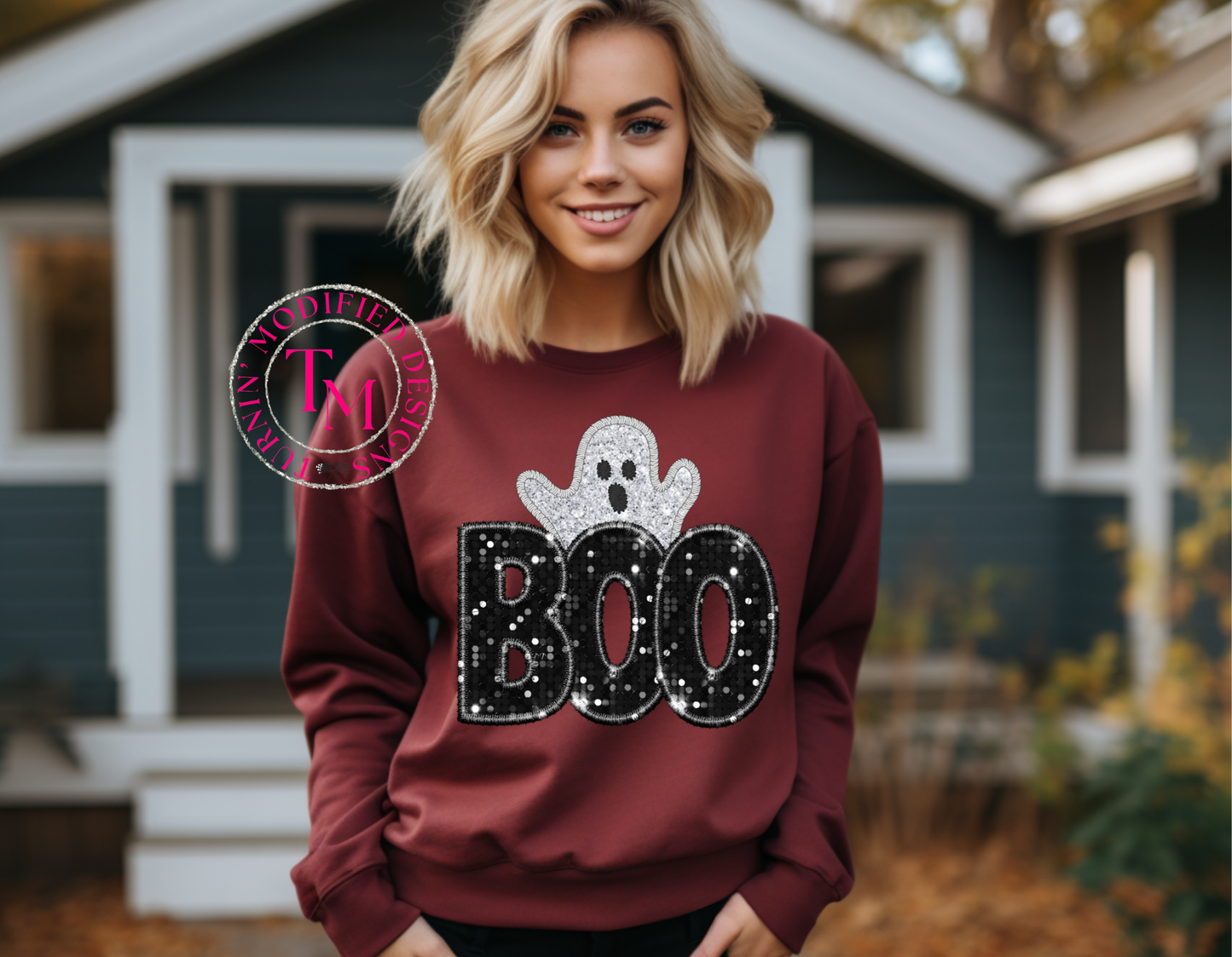 Faux Glitter Black BOO