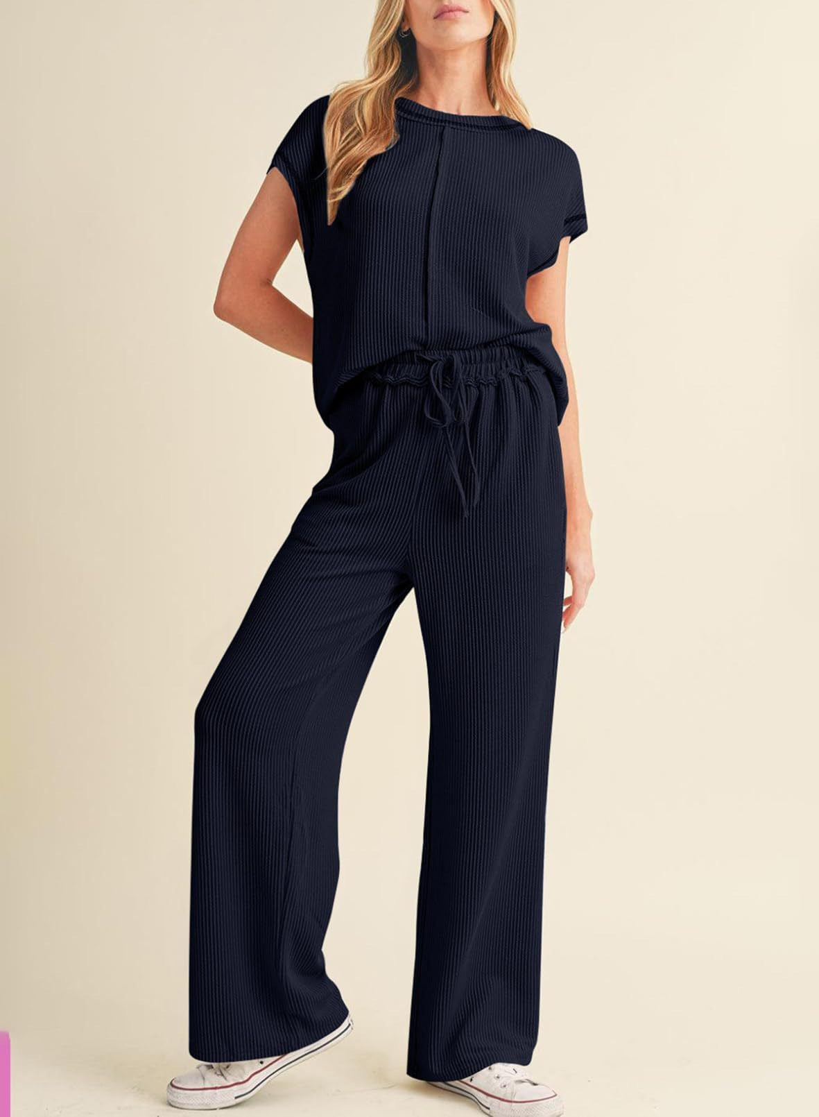 RTS: The Cora Ribbed Tee and Pant Set