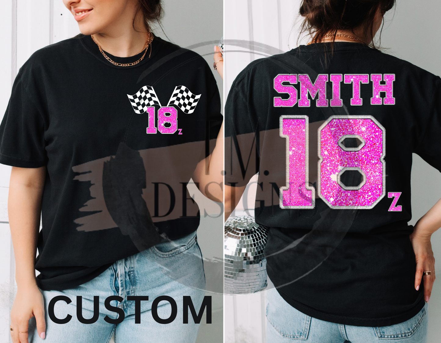 Custom Faux Embroidered Last Name