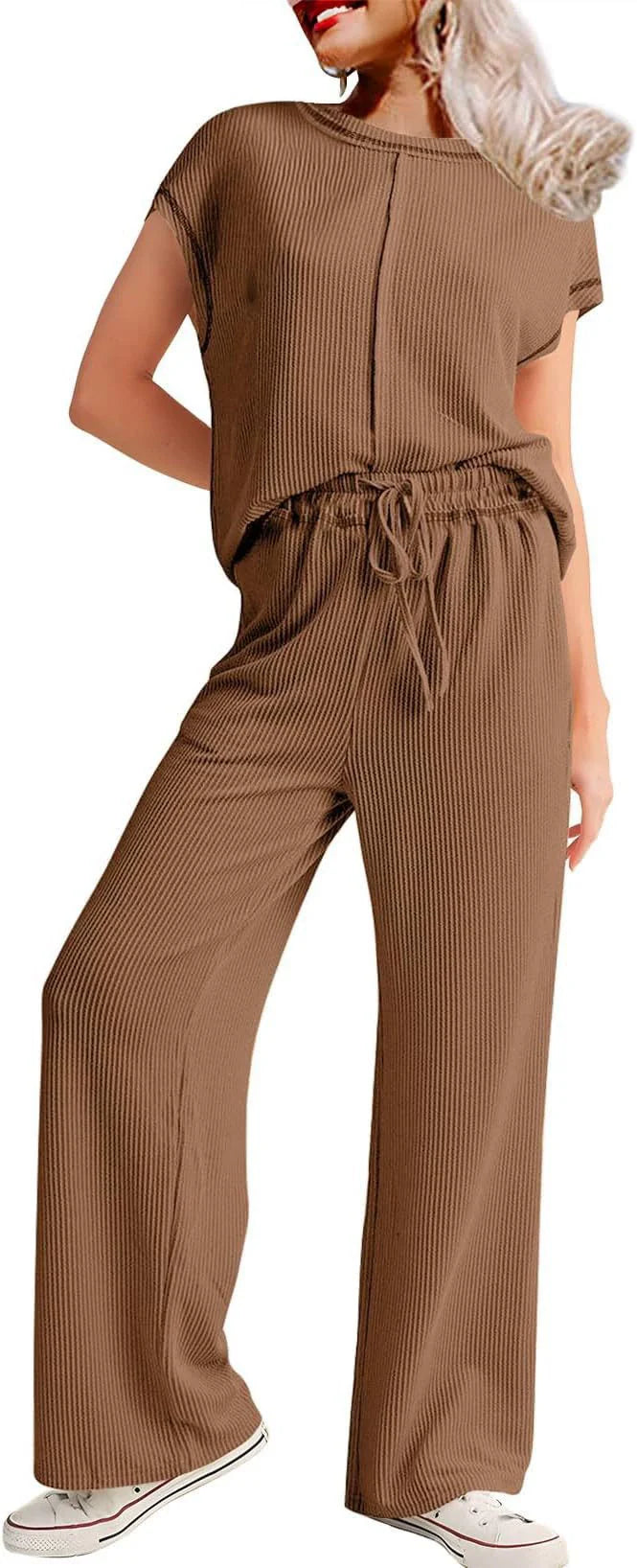 RTS: The Cora Ribbed Tee and Pant Set