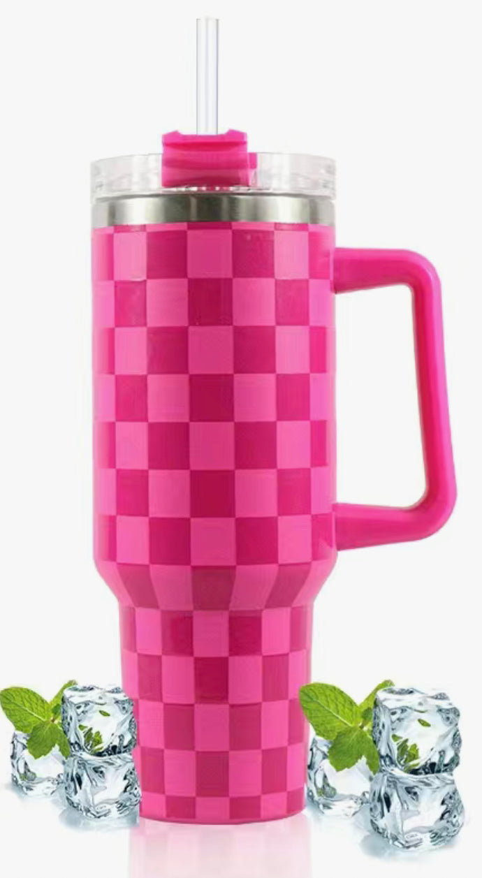 Checkered 40 Oz Tumbler