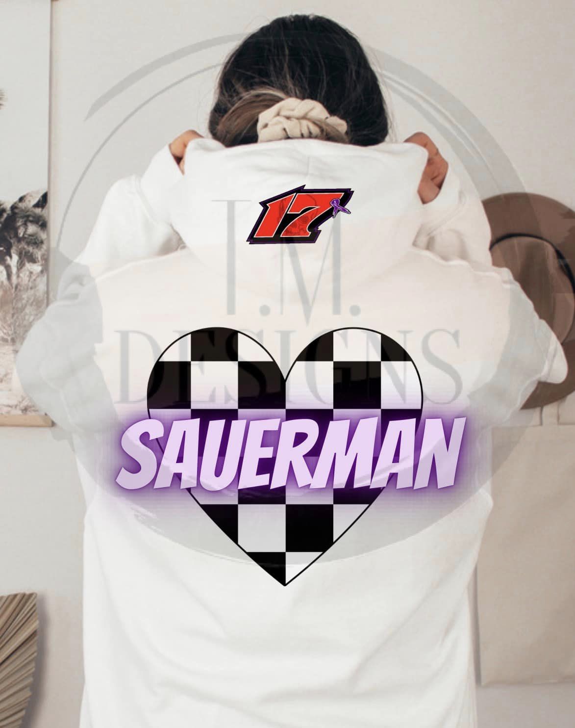 Checkered Heart W/ Number